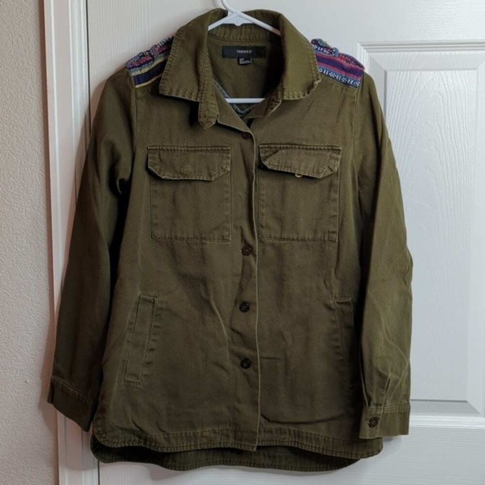 Forever 21  Army green button up jacket